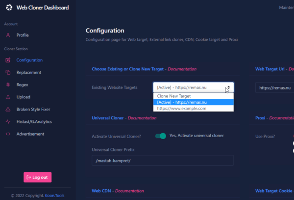 Web Cloner with Admin Panel